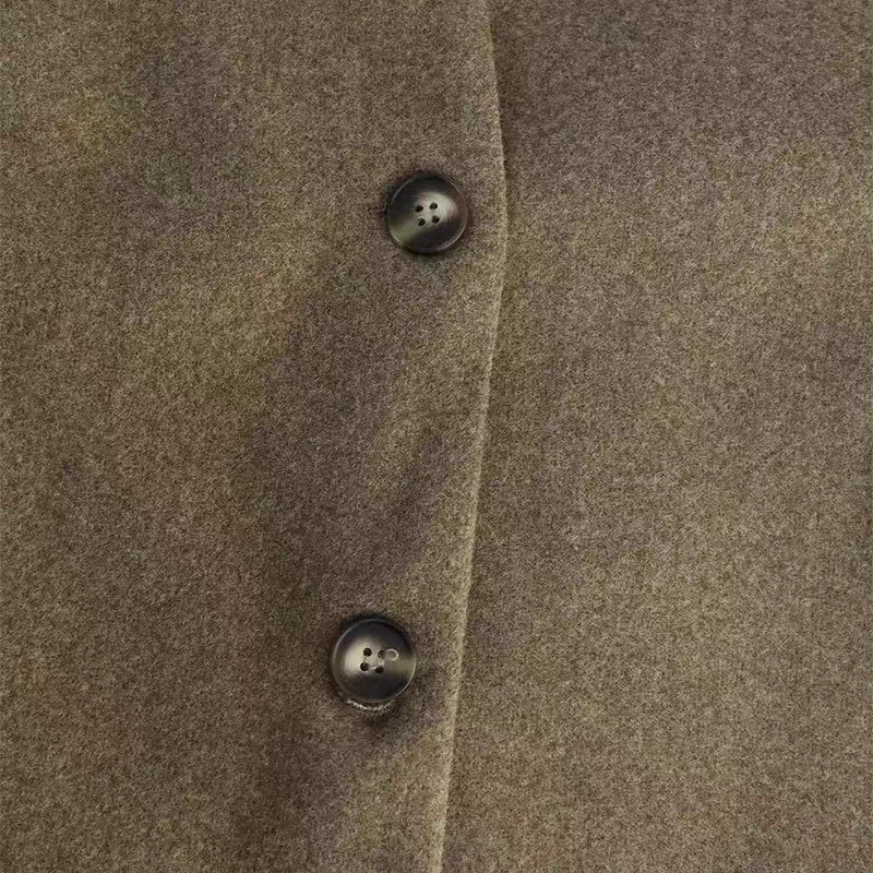 ノーカラーウールライクジャケット