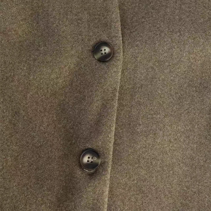 ノーカラーウールライクジャケット