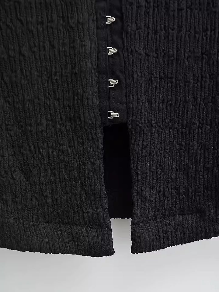 フロントフックオープンカラートップス