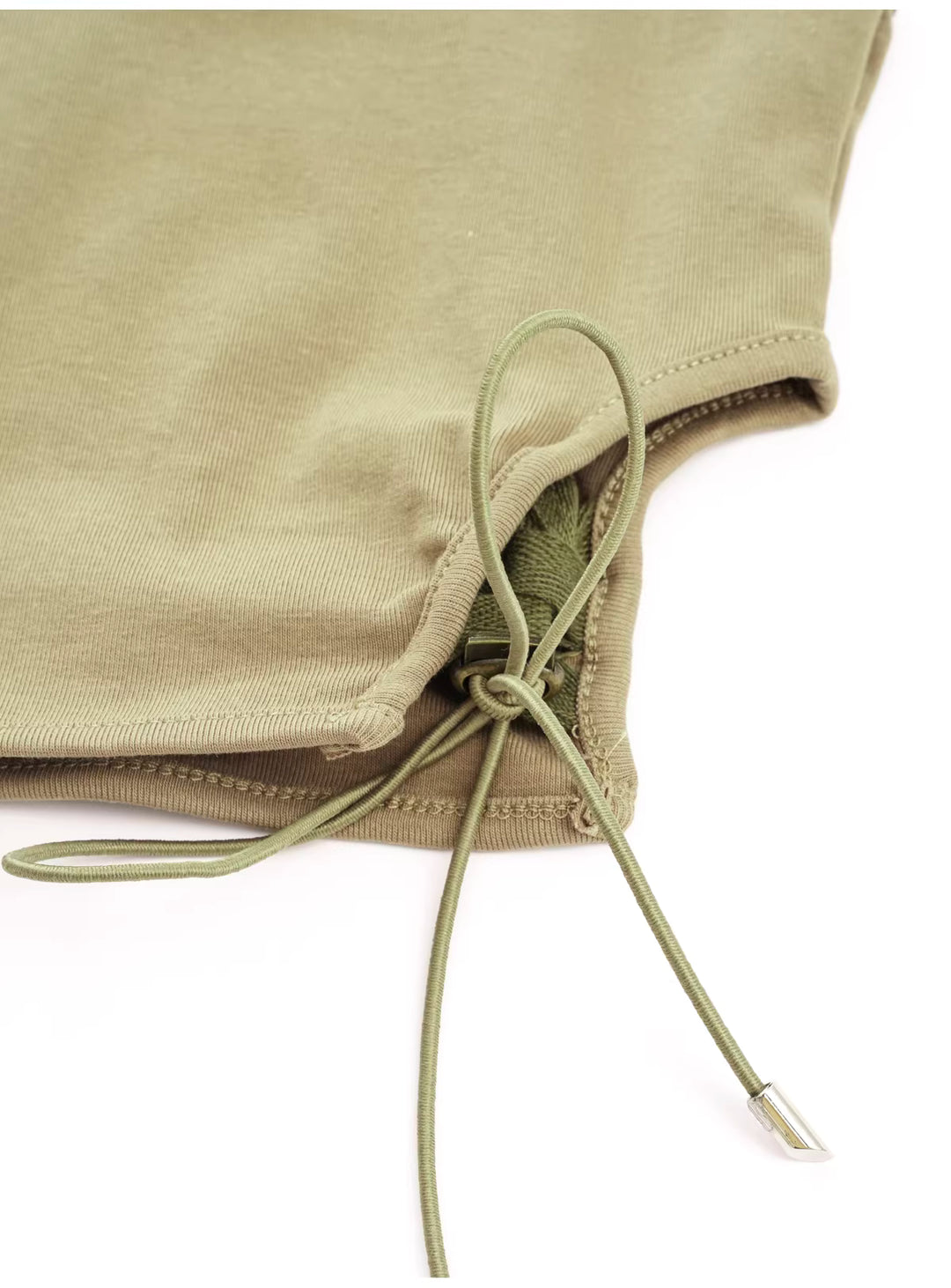 サイドレースアップコードリブタンクトップ