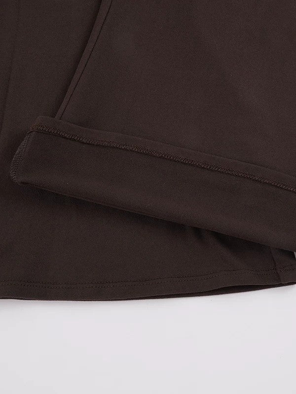 ソフトVネックTシャツフレアクロップドパンツセットアップ