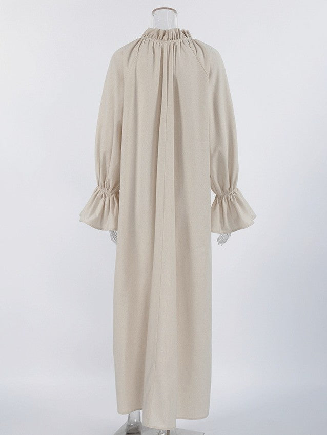 ボリュームスリーブマキシワンピース