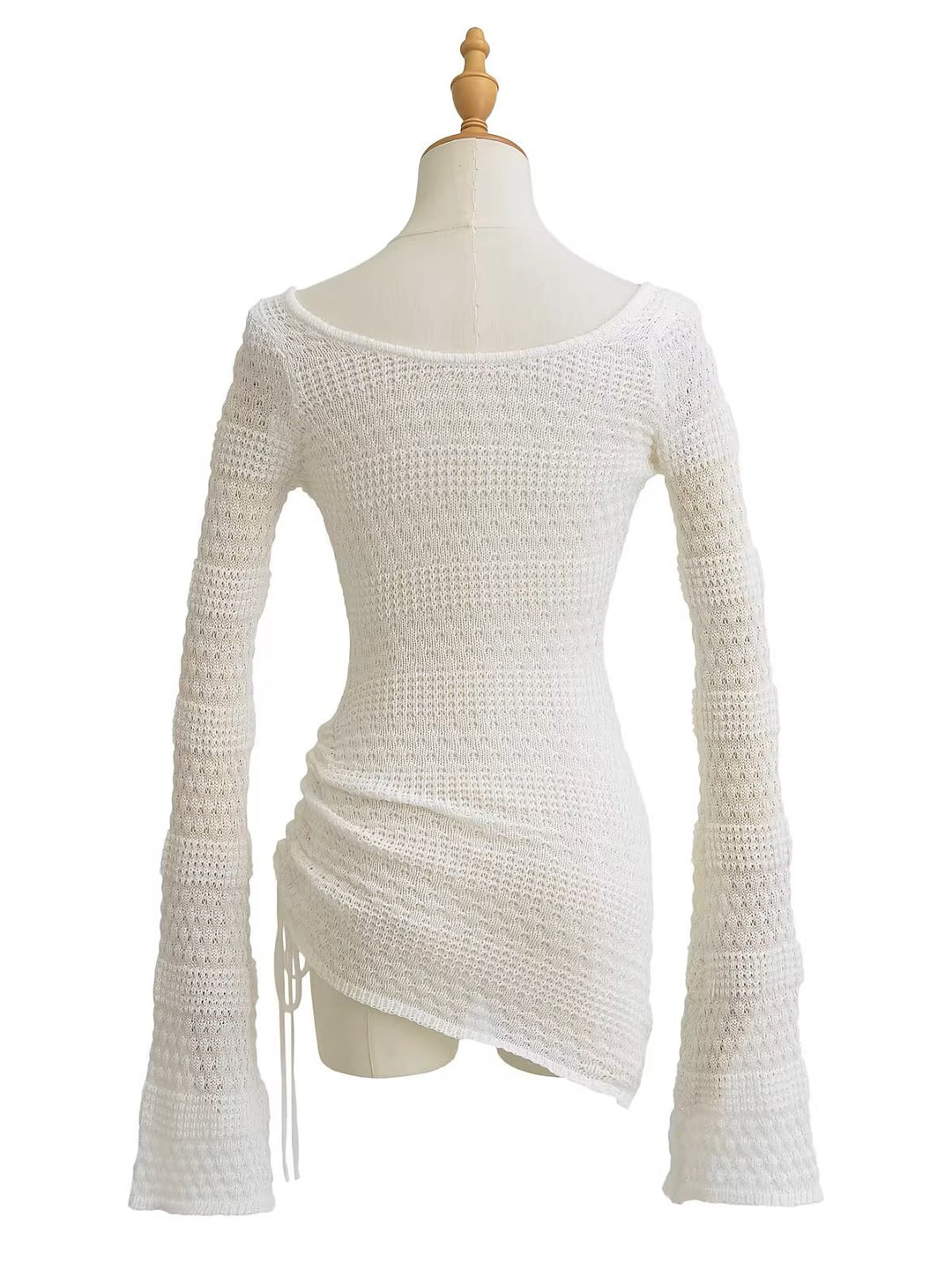 アシンメトリーシアーニットトップス