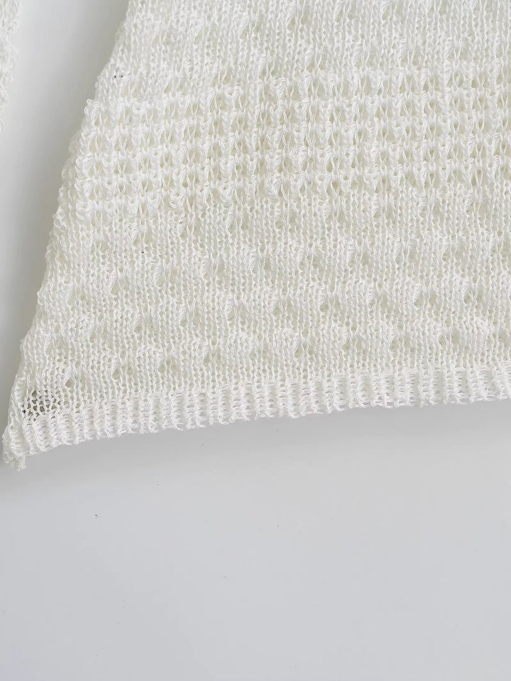 アシンメトリーシアーニットトップス