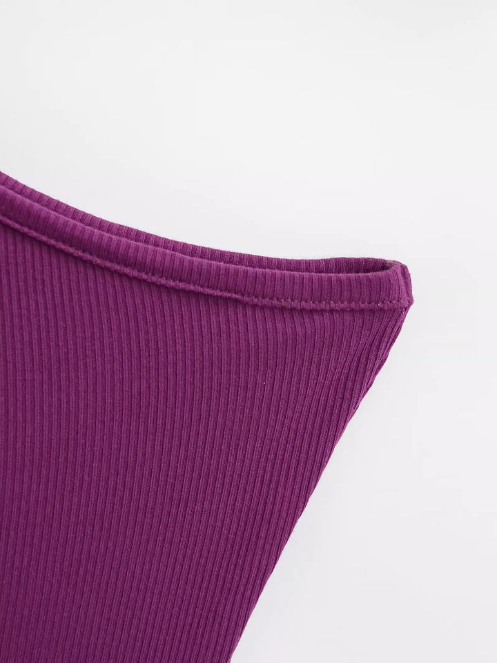 ワンショルダーリブワンピース