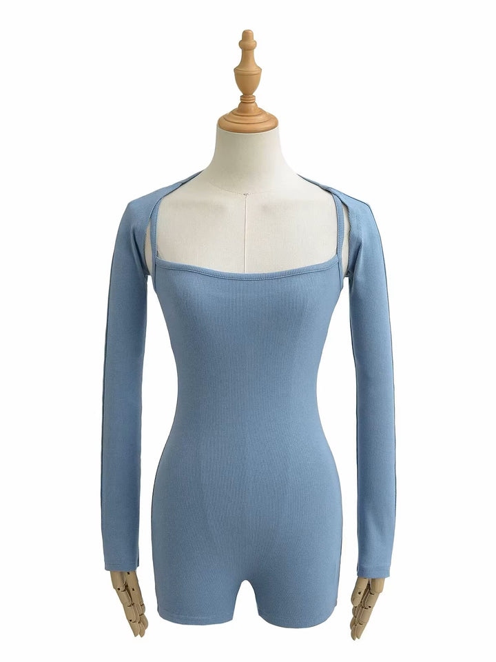 2WAYリブフィットワークアウトロンパース