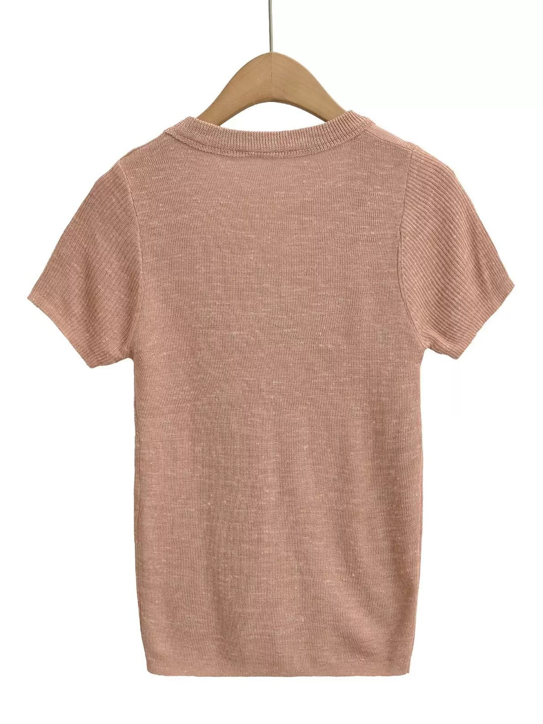 リネンタッチサマーニットUネックTシャツ