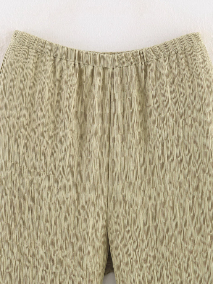 テクスチャーオープンカラーシャツパンツセット