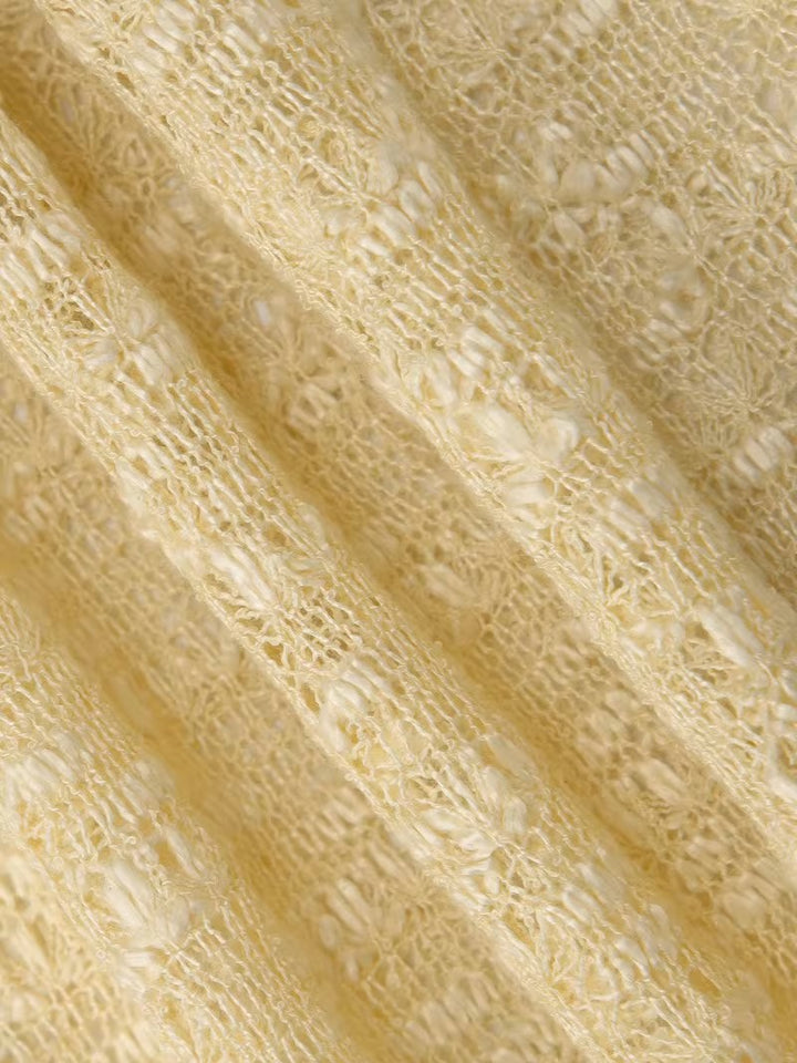 ワンショルダー シアーニットプルオーバーケープ