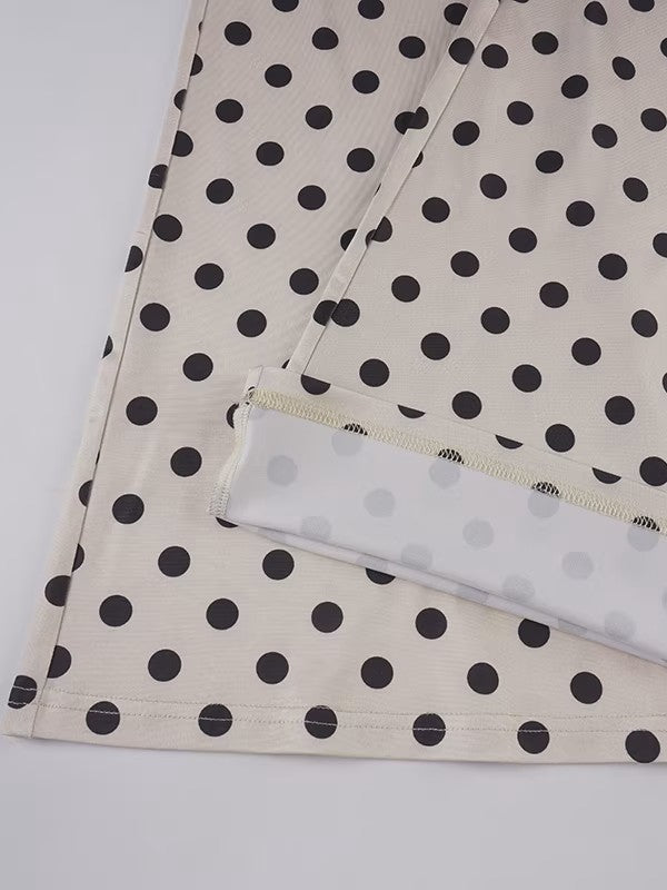 ポルカドットイージーフレアパンツ