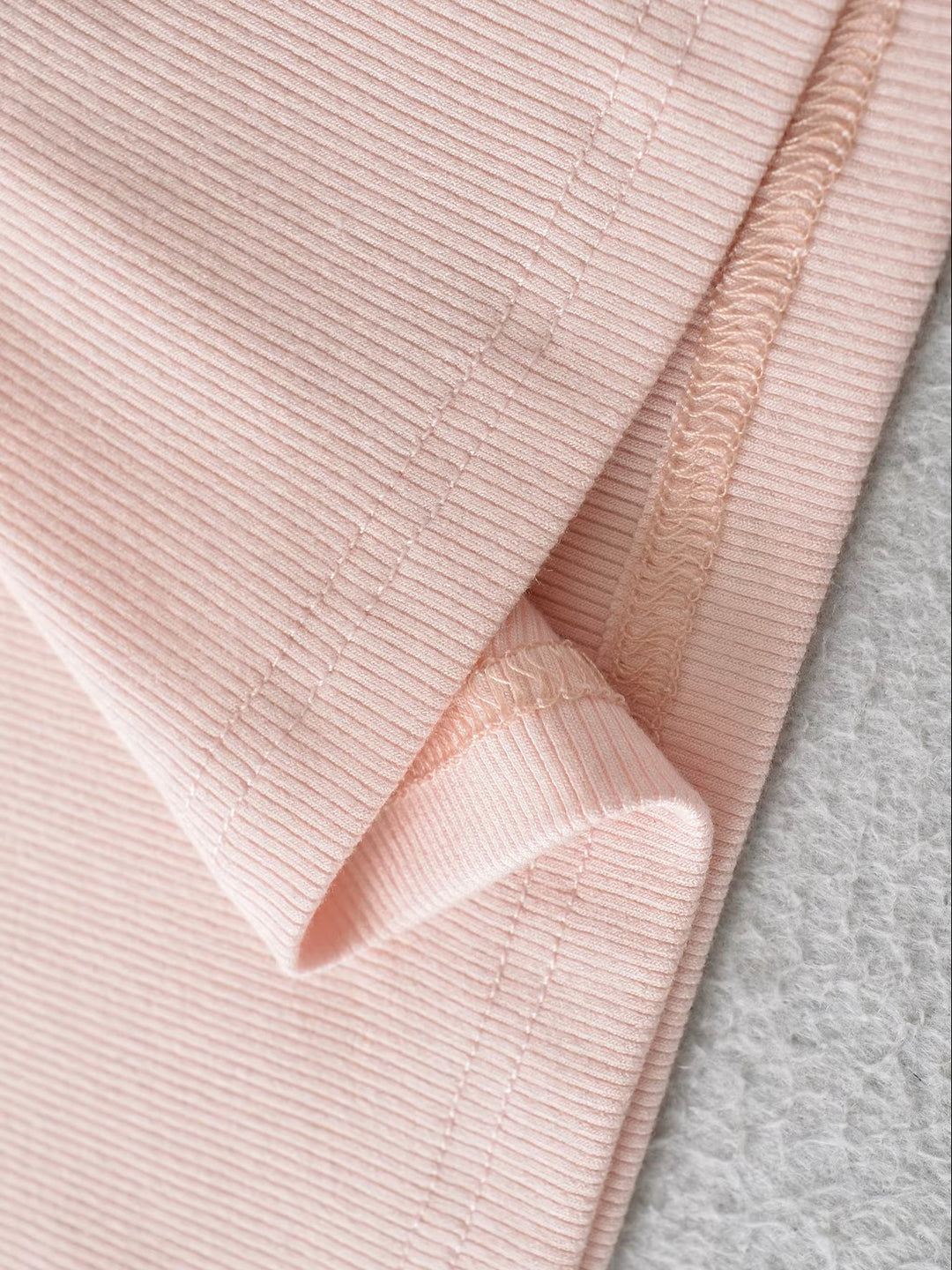 フィットスカートレイヤーリブフレアパンツ