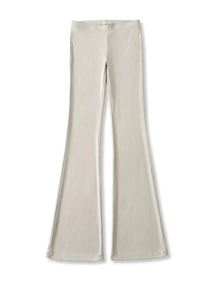 リヨセルブレンドストレッチフレアパンツ