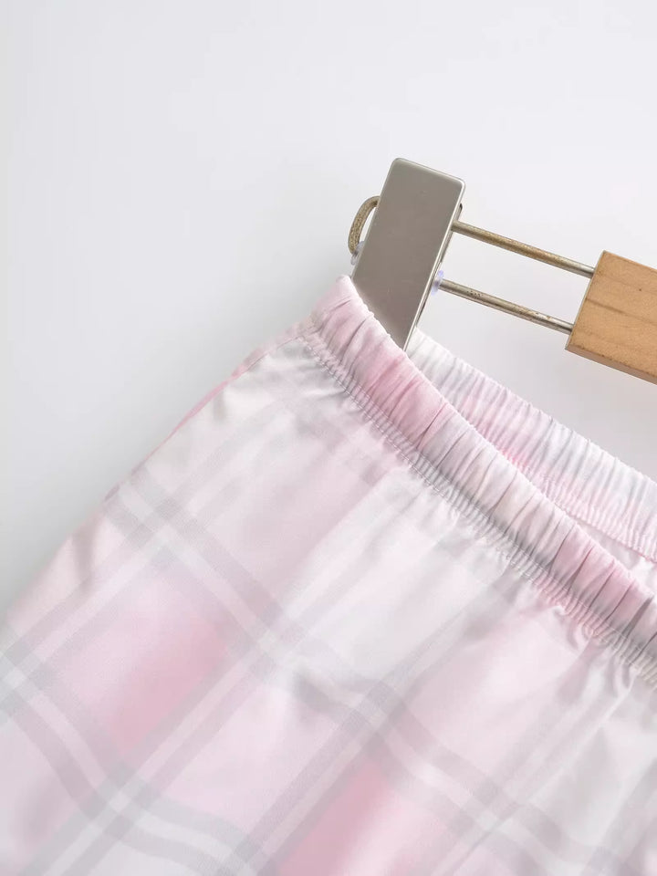 パステルチェックルームショートパンツ