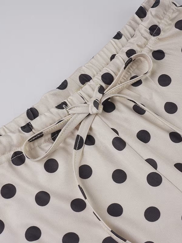 ポルカドットイージーフレアパンツ