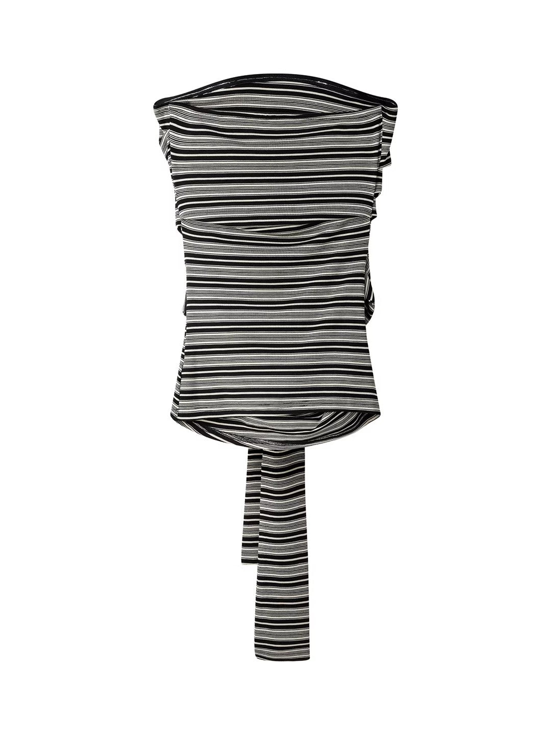 ボーダーロングタイバンドゥトップス