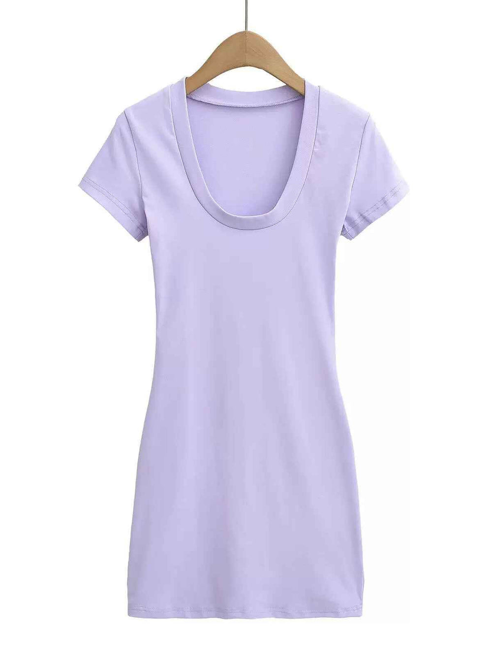 UネックTシャツミニワンピース