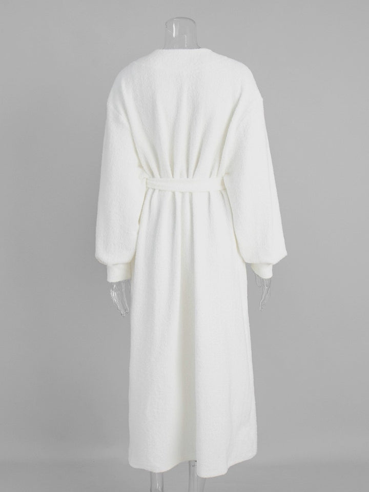 ホワイトニットロングコーディガン