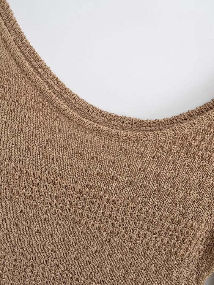 アシンメトリーシアーニットトップス