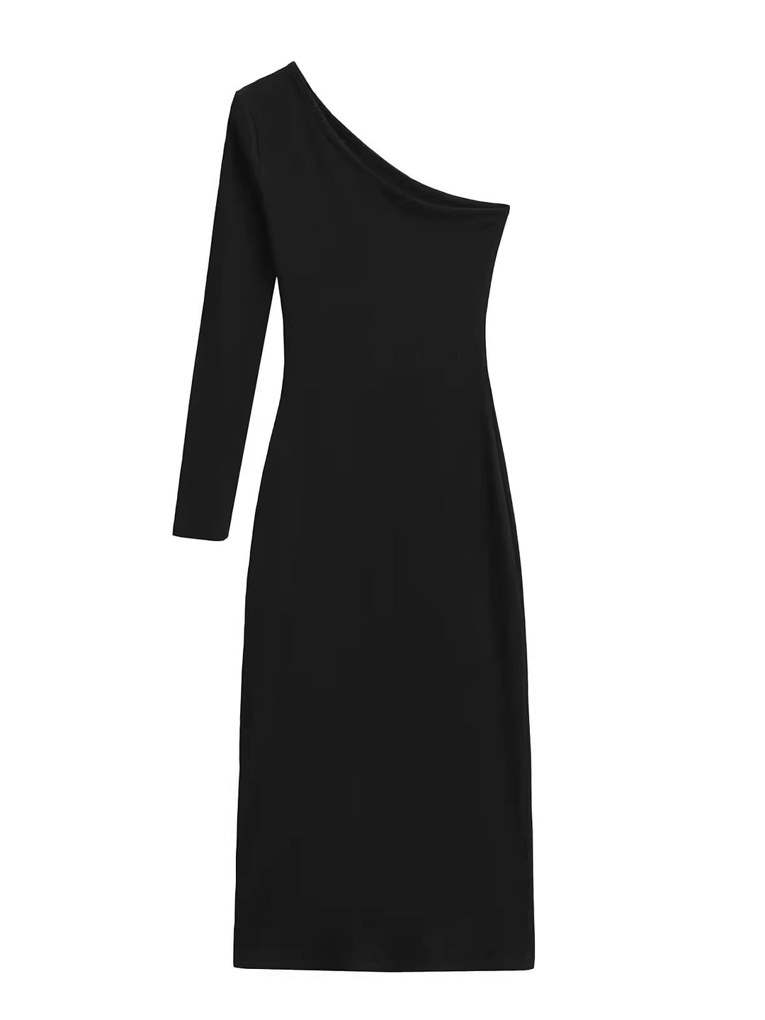 ワンショルダーリブワンピース