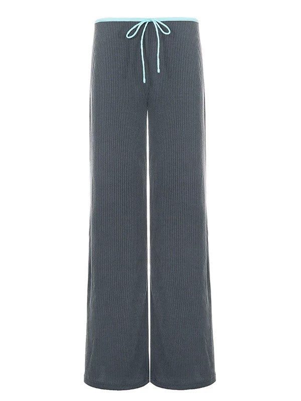 コントラストウエストラインリブパンツ