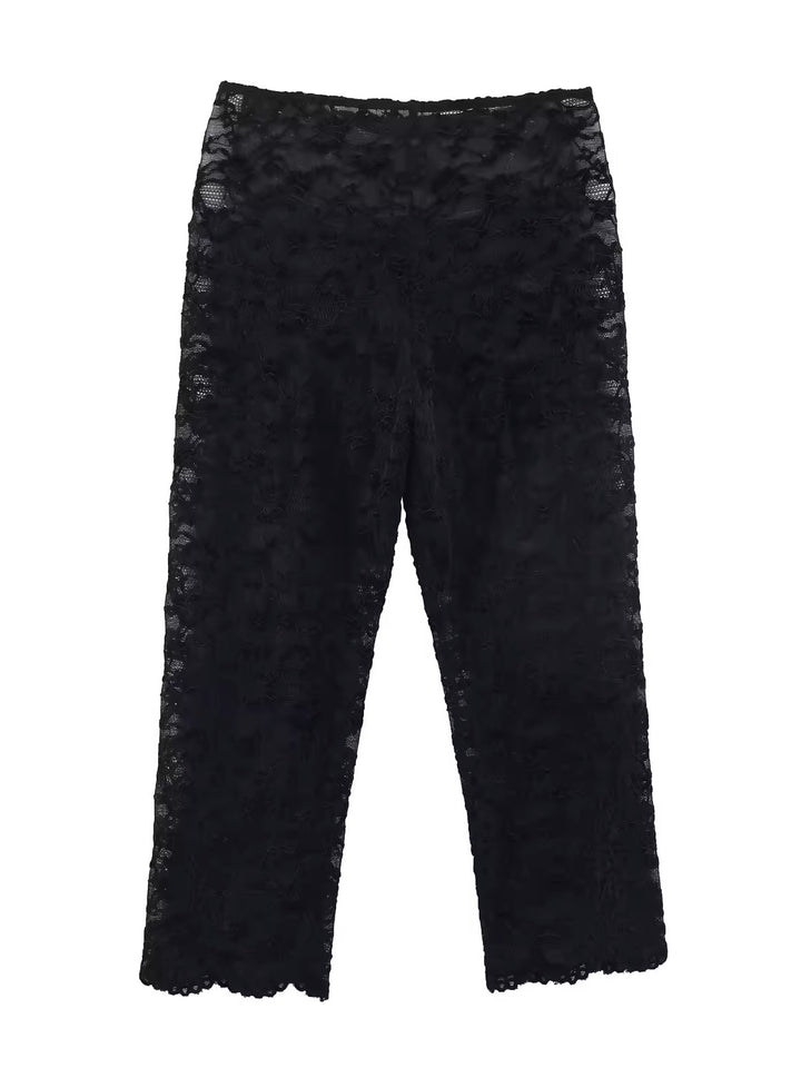 シアーレースカプリレギンス