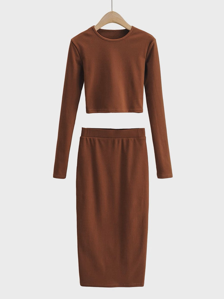 クロップドトップ＆ナロースカート セット