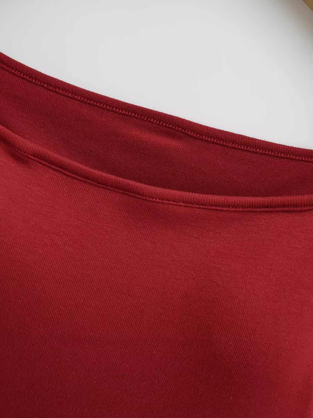 カップ付きオフショルダートップス