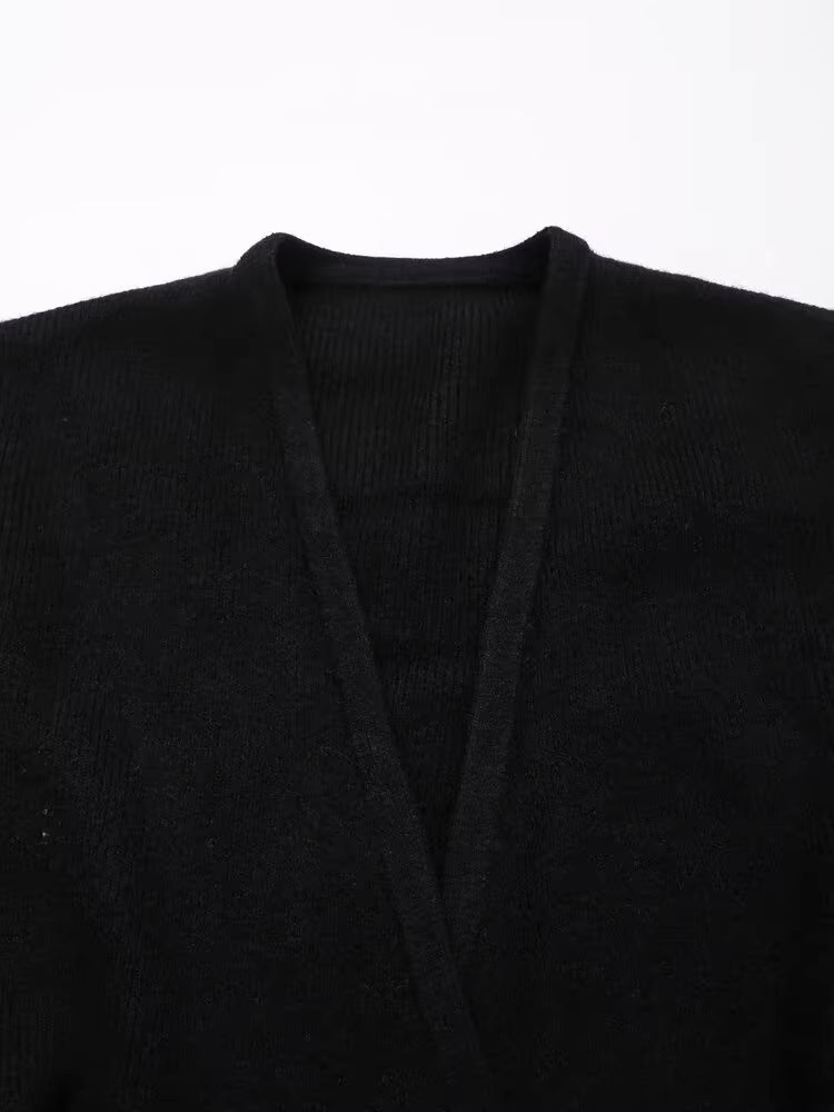 ニットラップカーディガンパンツセット