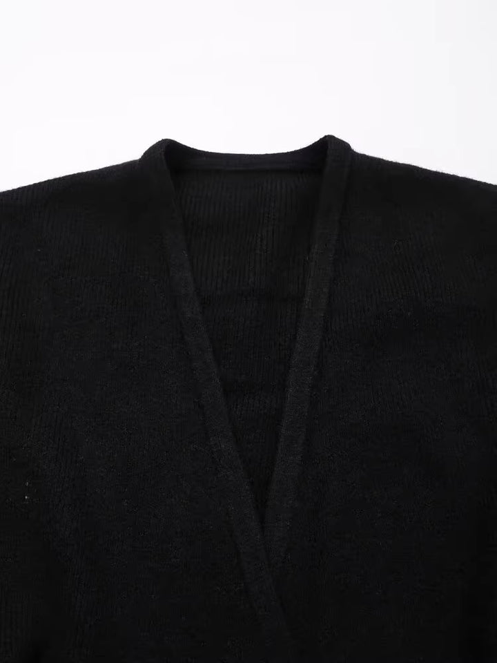 ニットラップカーディガンパンツセット