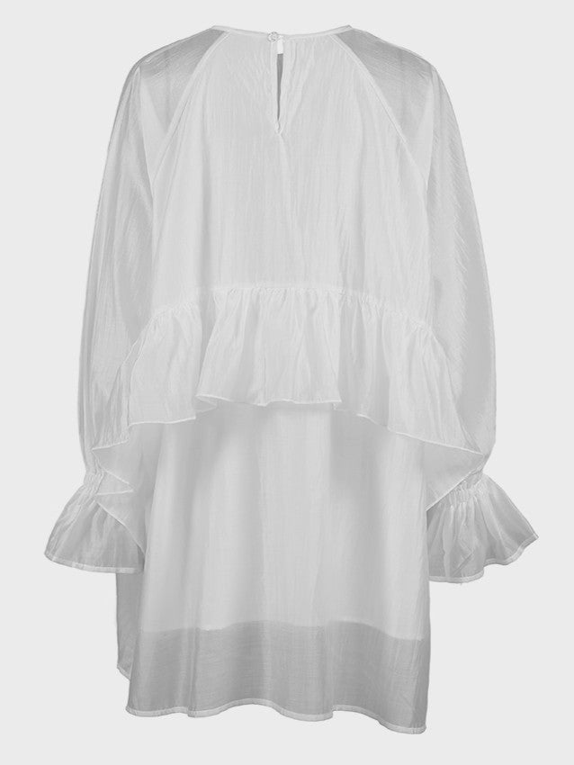 シアーフリルボリュームチュニックワンピース