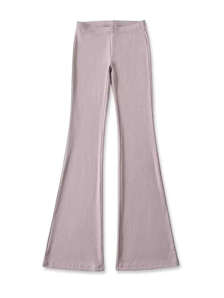 リヨセルブレンドストレッチフレアパンツ