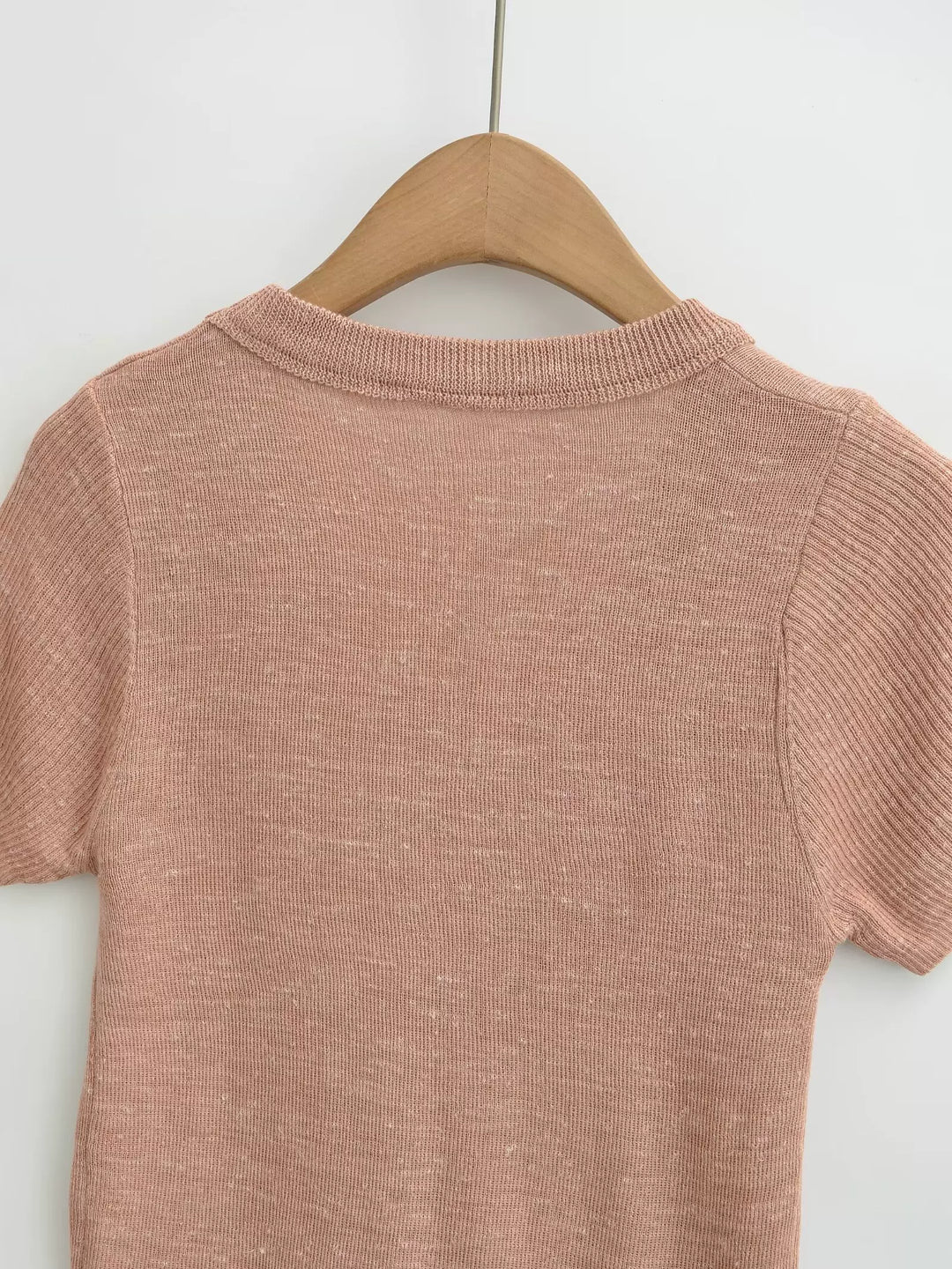 リネンタッチサマーニットUネックTシャツ