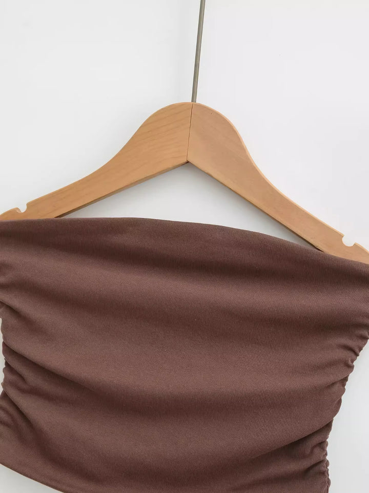 スムースフィットサイドギャザーチューブトップ