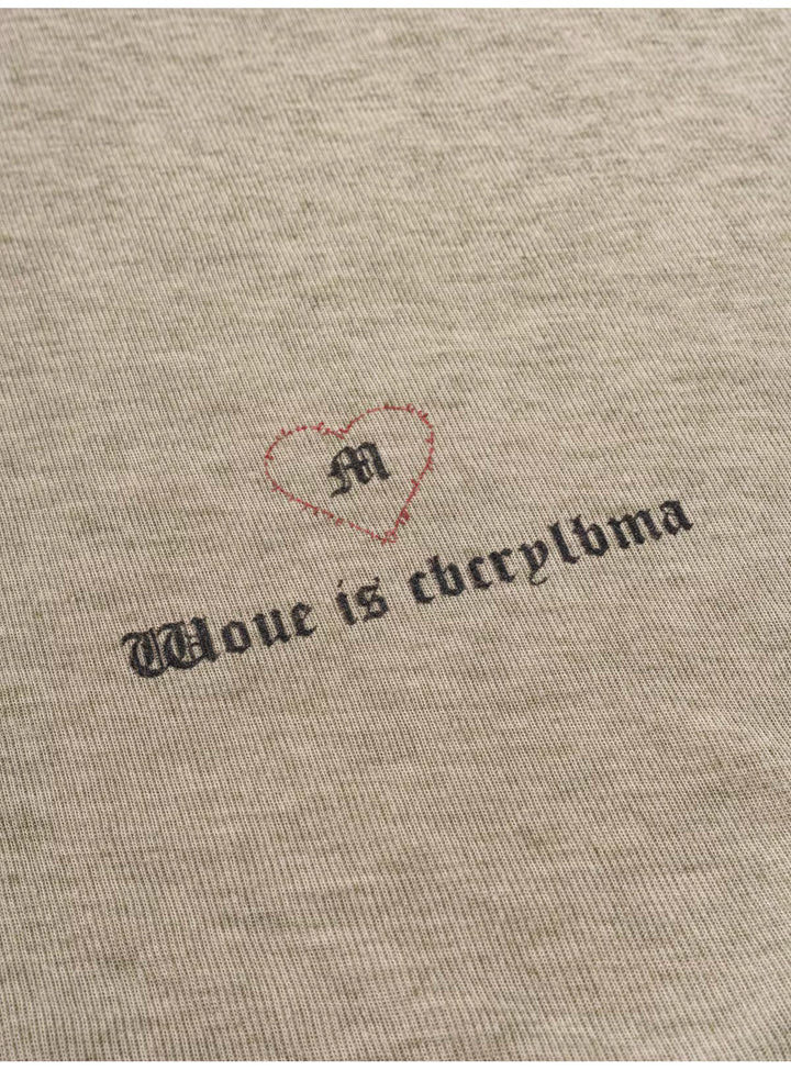 GothicグラフィックUネックTシャツ