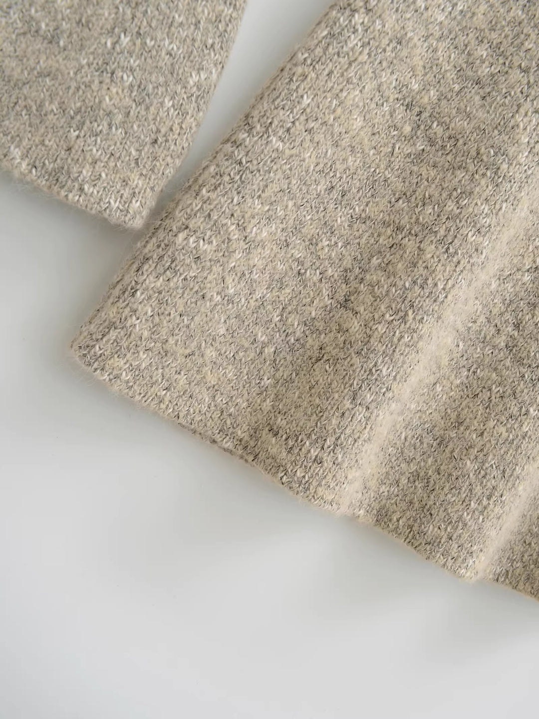 フレアスリーブメランジニットミニワンピース