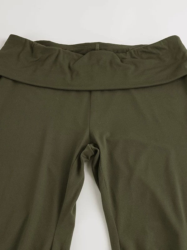 ドレープウエストバルーンヘムクロップドパンツ