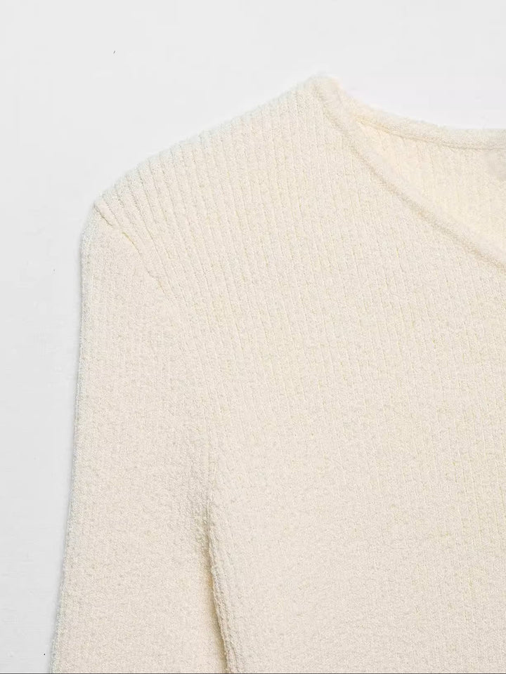 シェルボタンスラントカーディガン