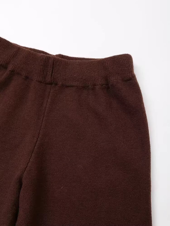 ニットラップカーディガンパンツセット