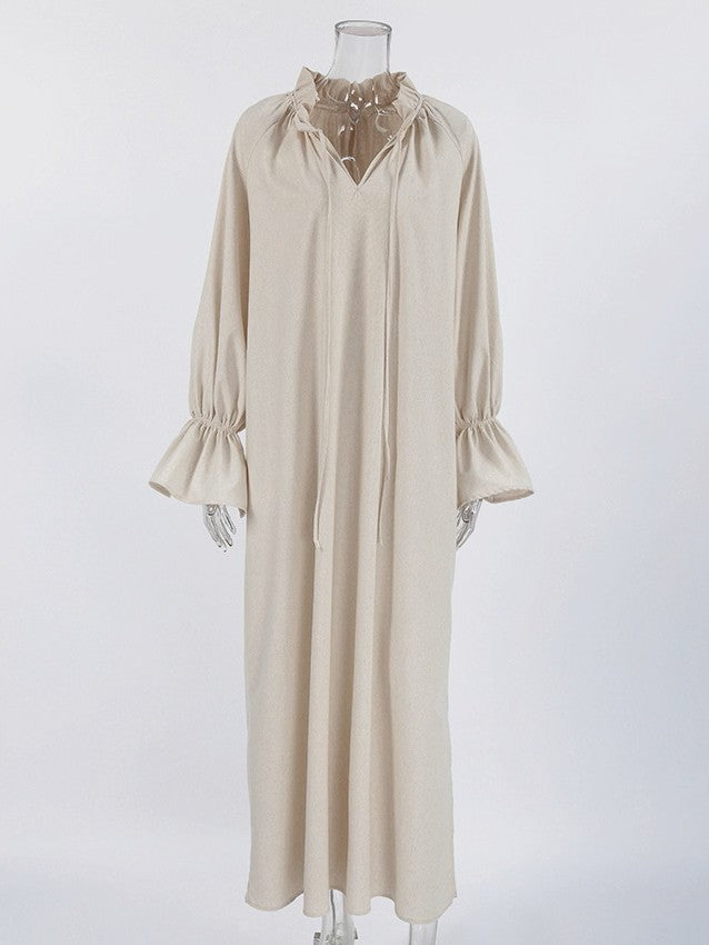 ボリュームスリーブマキシワンピース