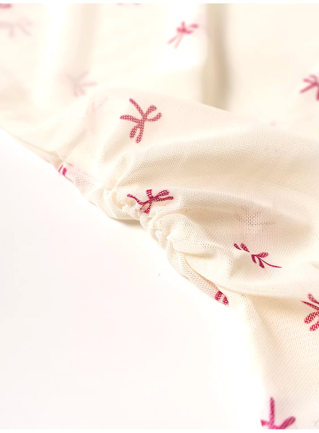 リボン柄シアーメッシュトップスレイヤードセット