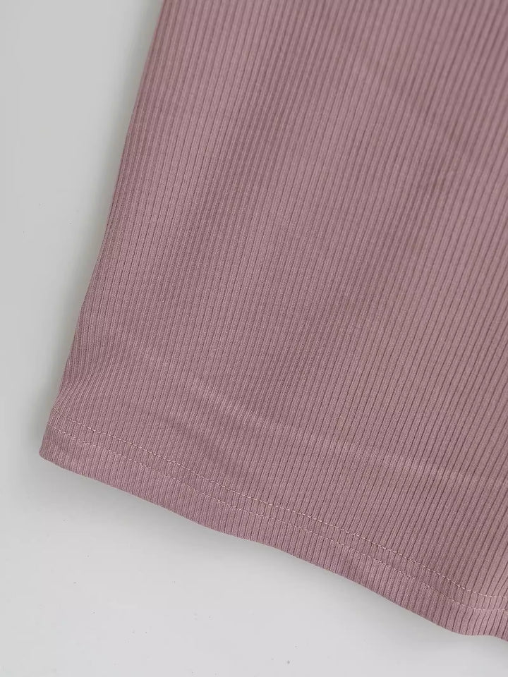 ワンショルダーリブワンピース