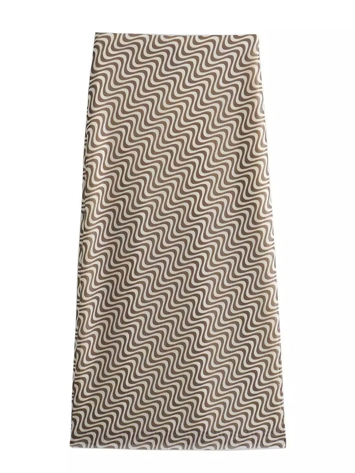 zigzag wavy メッシュミディスカート
