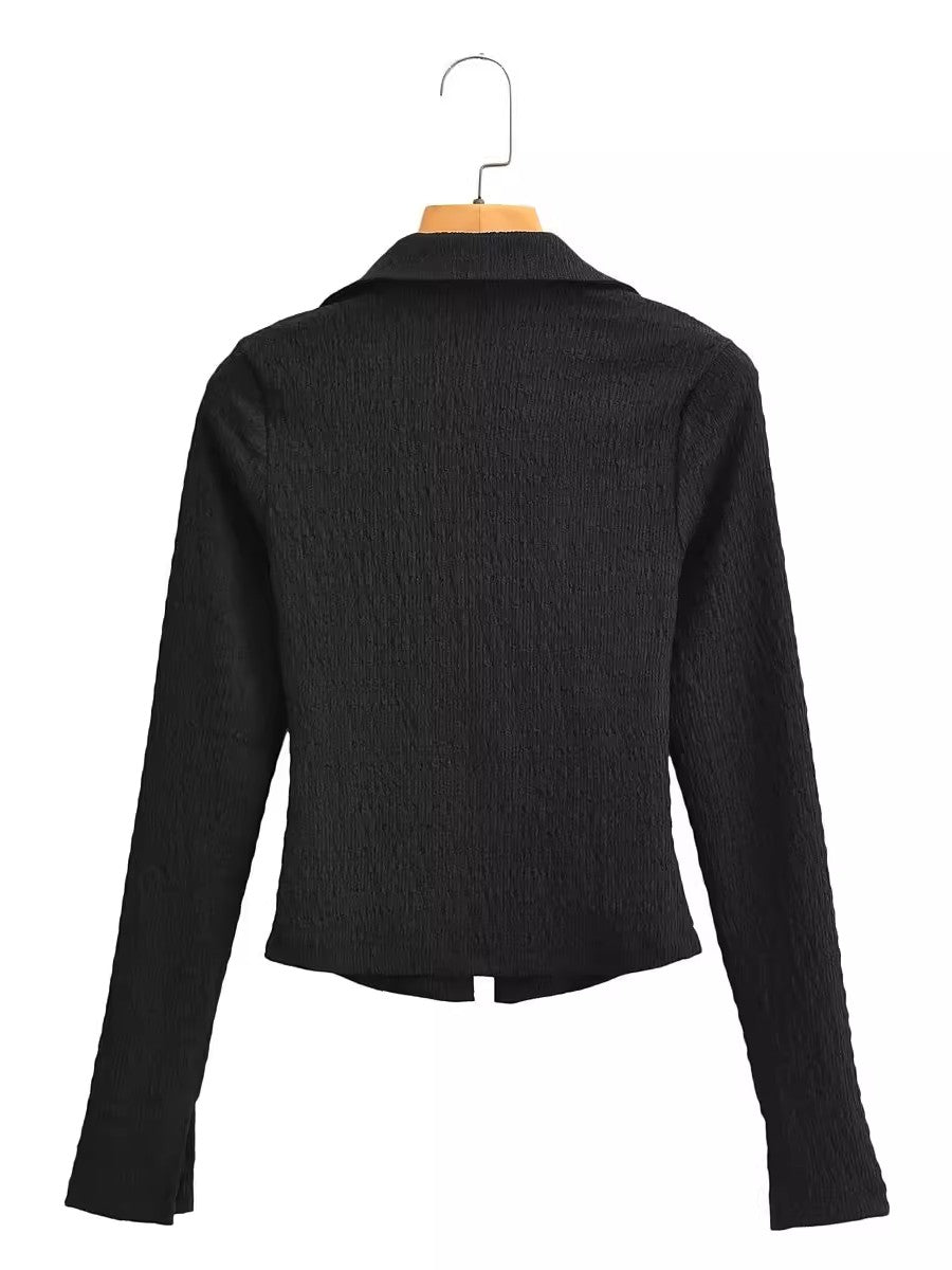 フロントフックオープンカラートップス