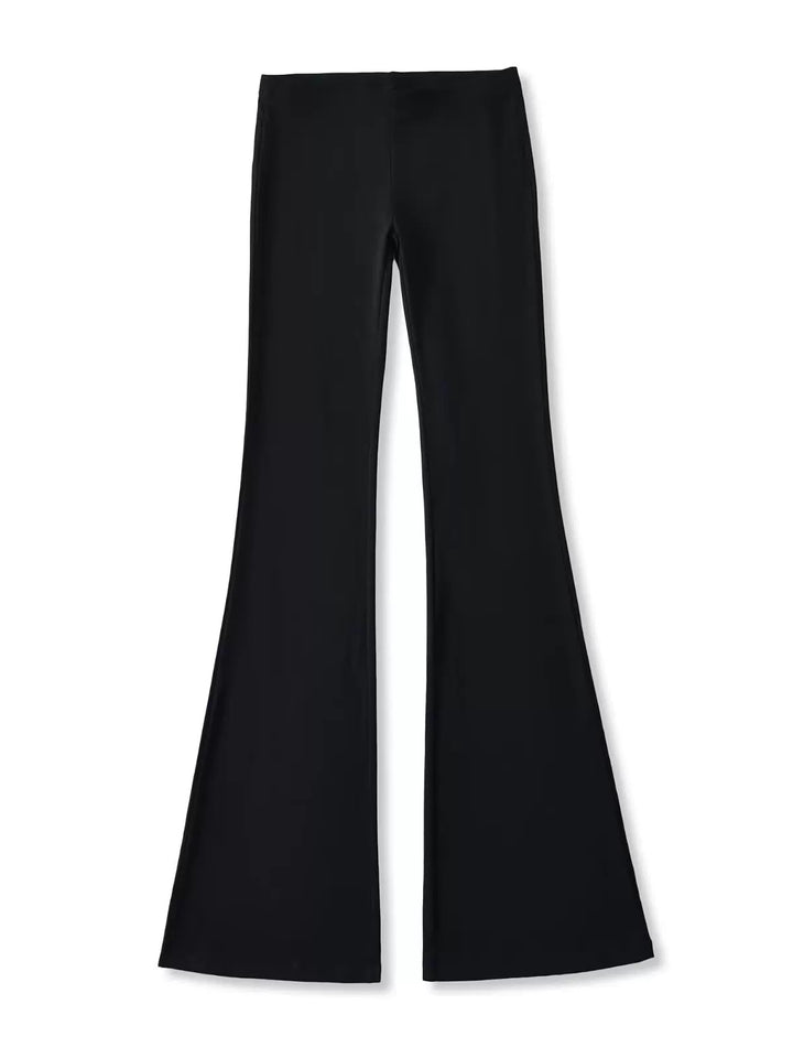 リヨセルブレンドストレッチフレアパンツ