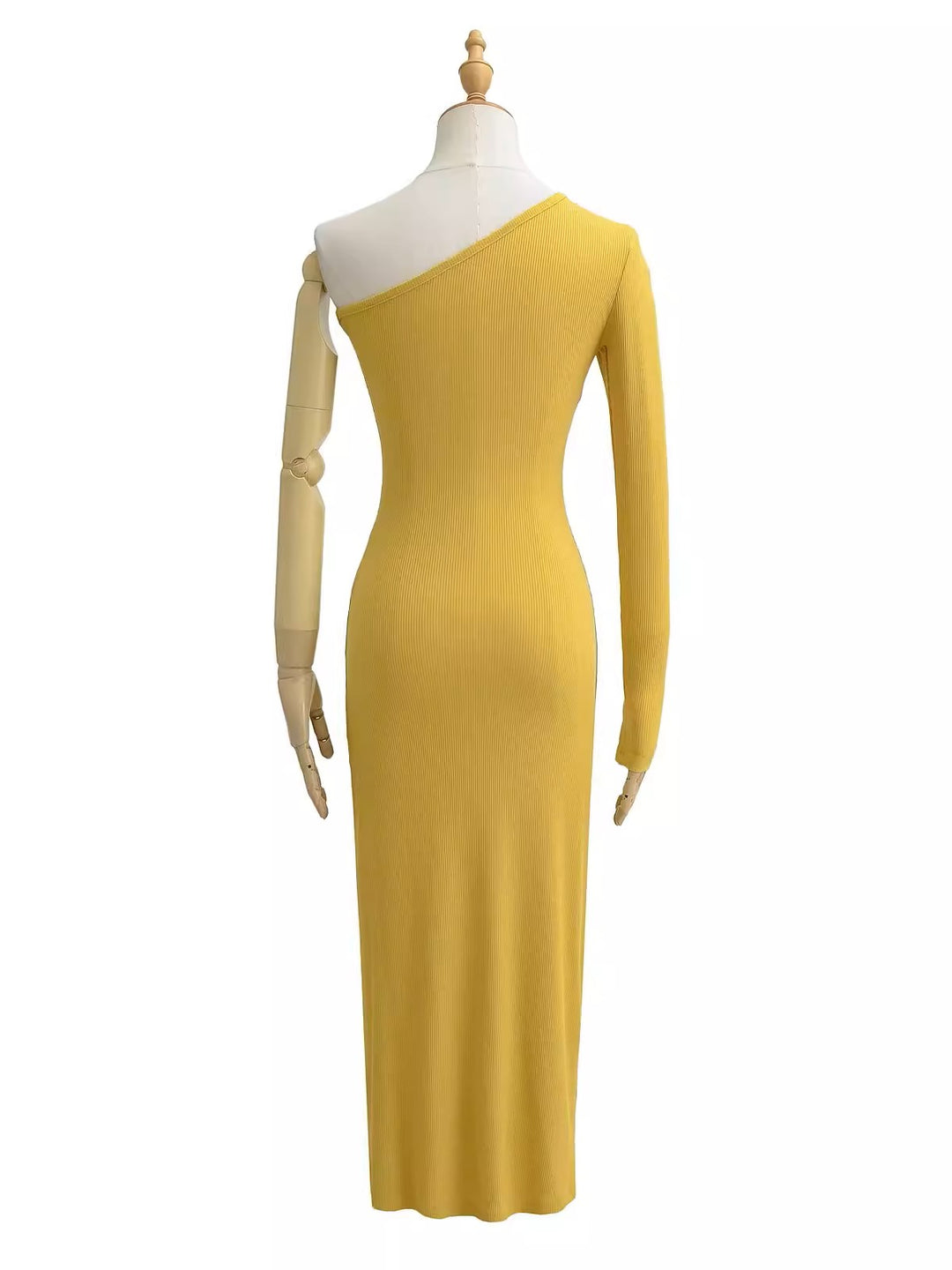 ワンショルダーリブワンピース