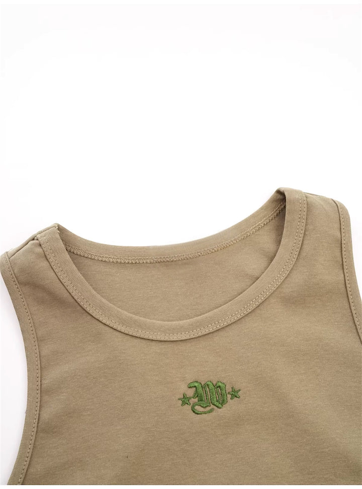 サイドレースアップコードリブタンクトップ