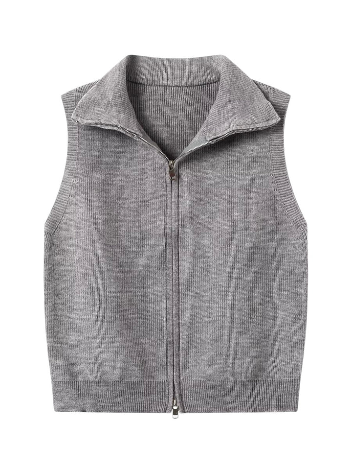 ジップアップサマーニットベスト