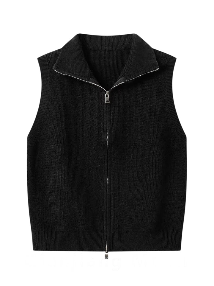ジップアップサマーニットベスト