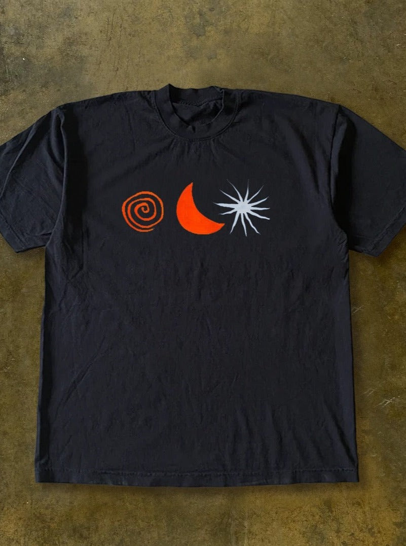 Sun MoonプリントTシャツ