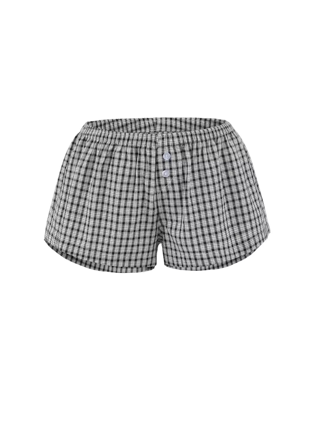 チェック柄コットンショートパンツ